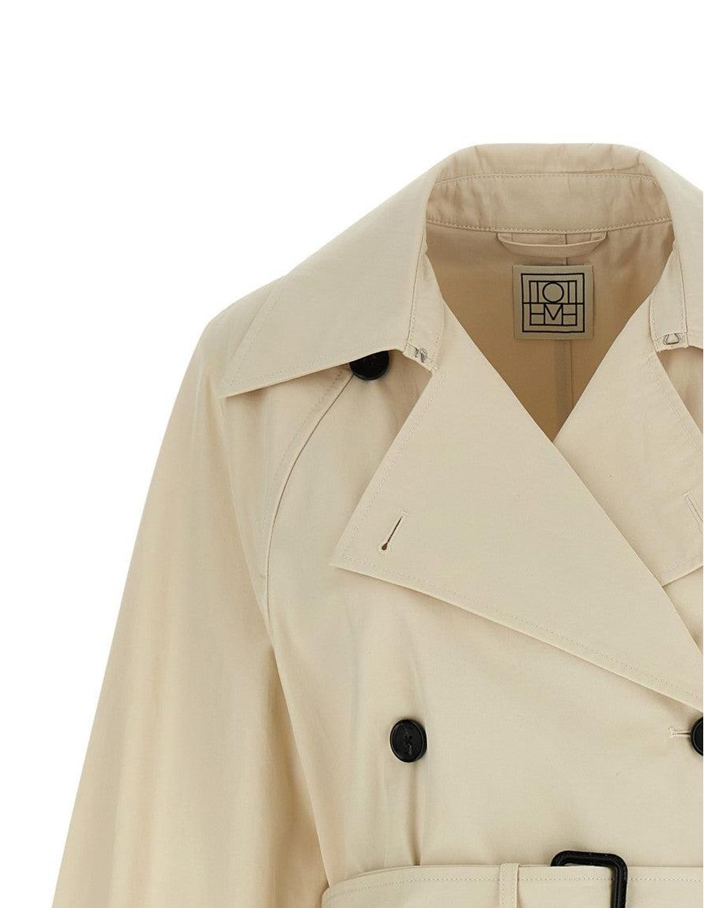 Totême Natural Cream Notched-Lapel Trench Coat