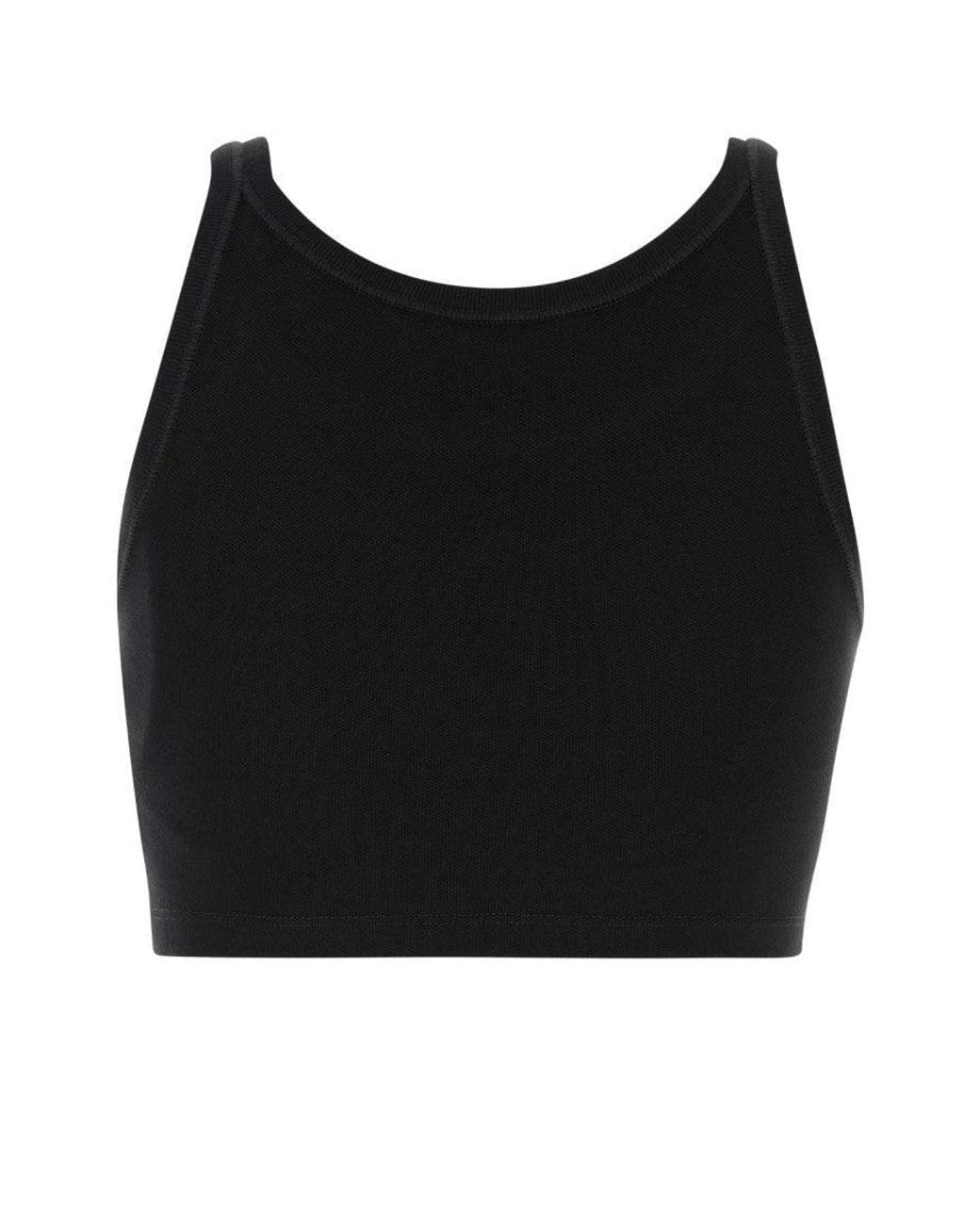 Palm Angels Black Embroidered Logo Piquet Top