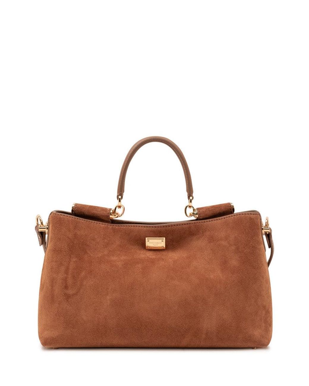 Dolce & Gabbana Brown Sicily Medium Satchel