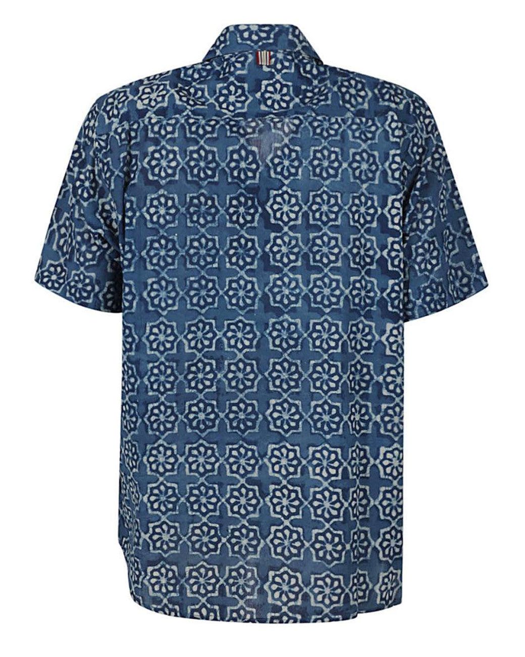 Kardo Blue Checked Cotton Shirt for men