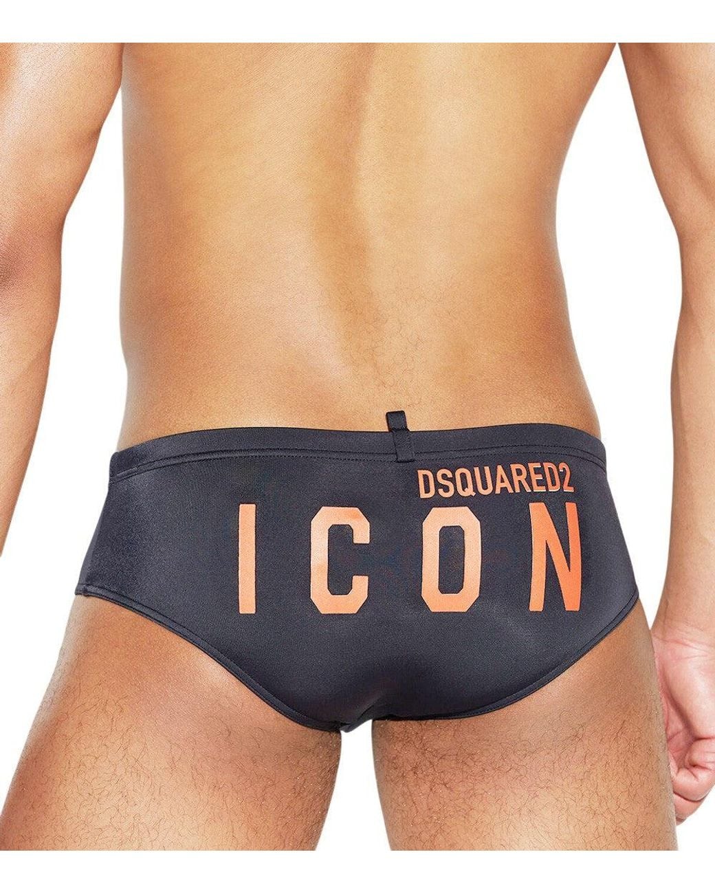 DSquared² Black Solid Swim Brief for men