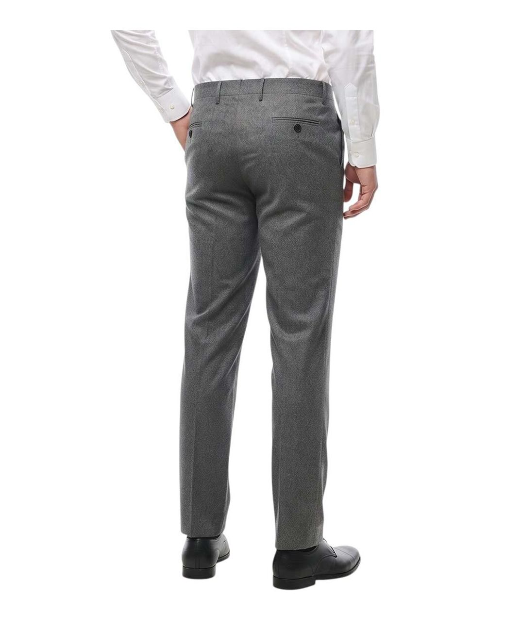 Corneliani Gray Flat Front Pants for men