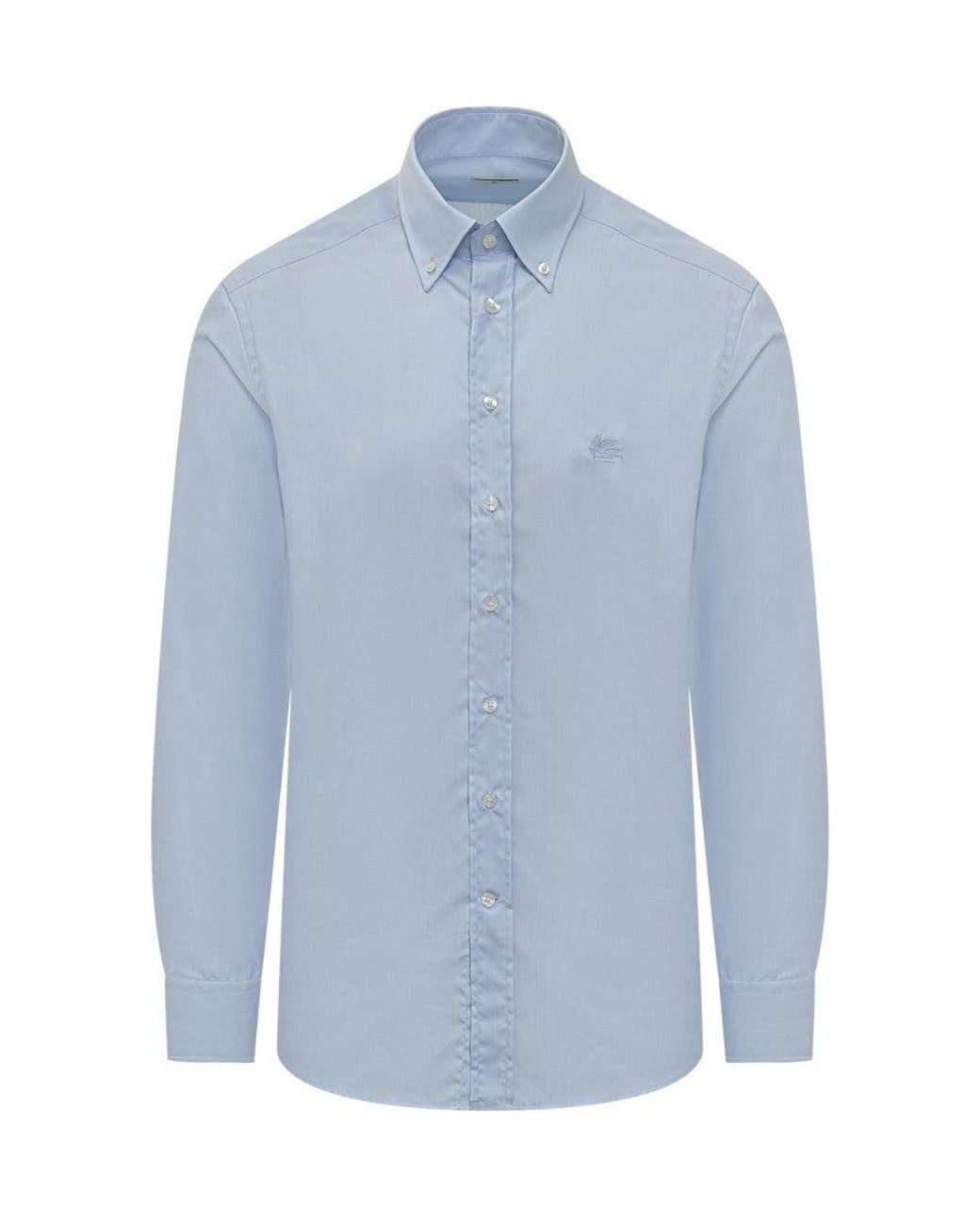 Etro Blue Light Slim Solid Shirt for men