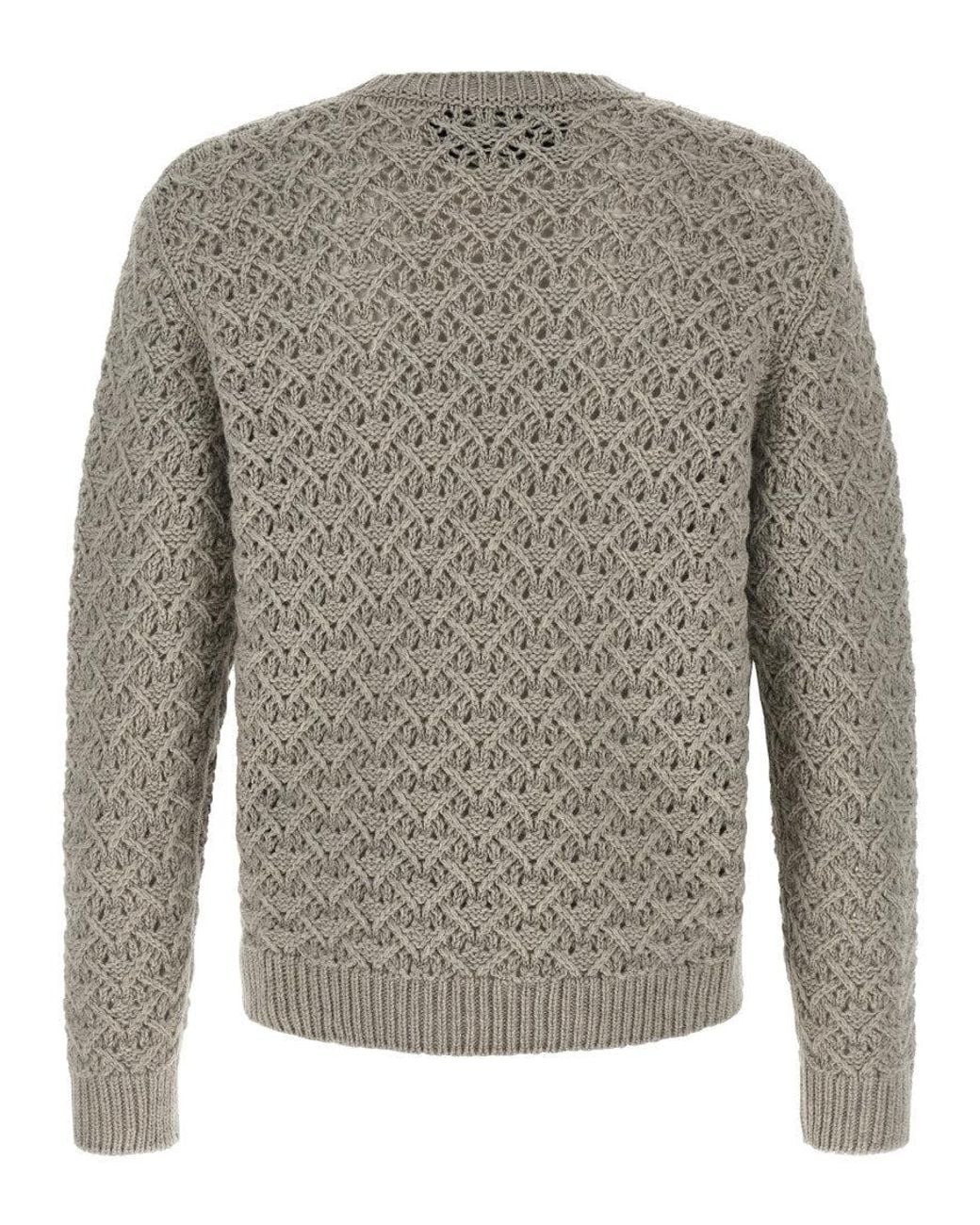 Valentino Gray Crew Neck Sweater for men