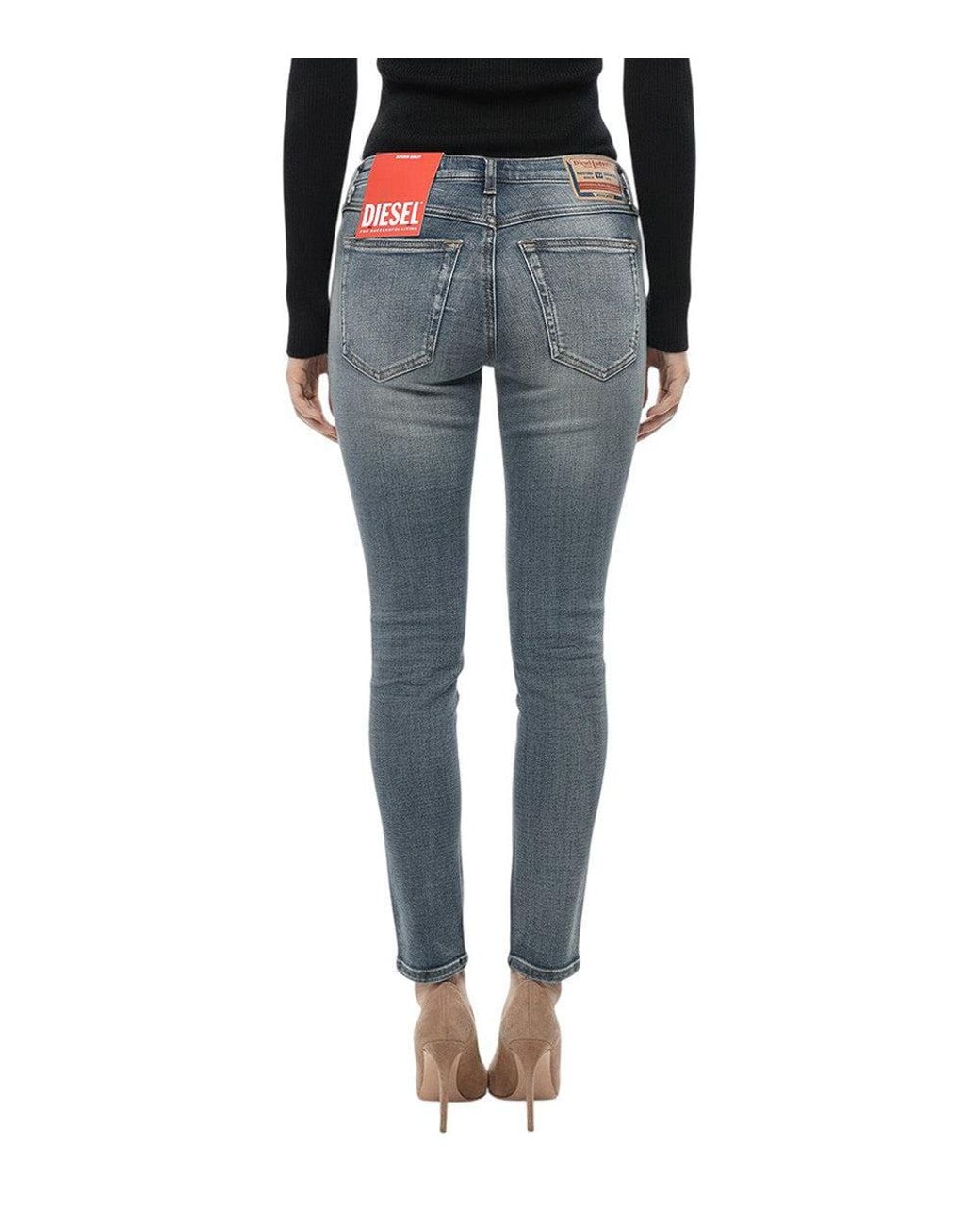 DIESEL Blue Skinny Mid Rise Jeans