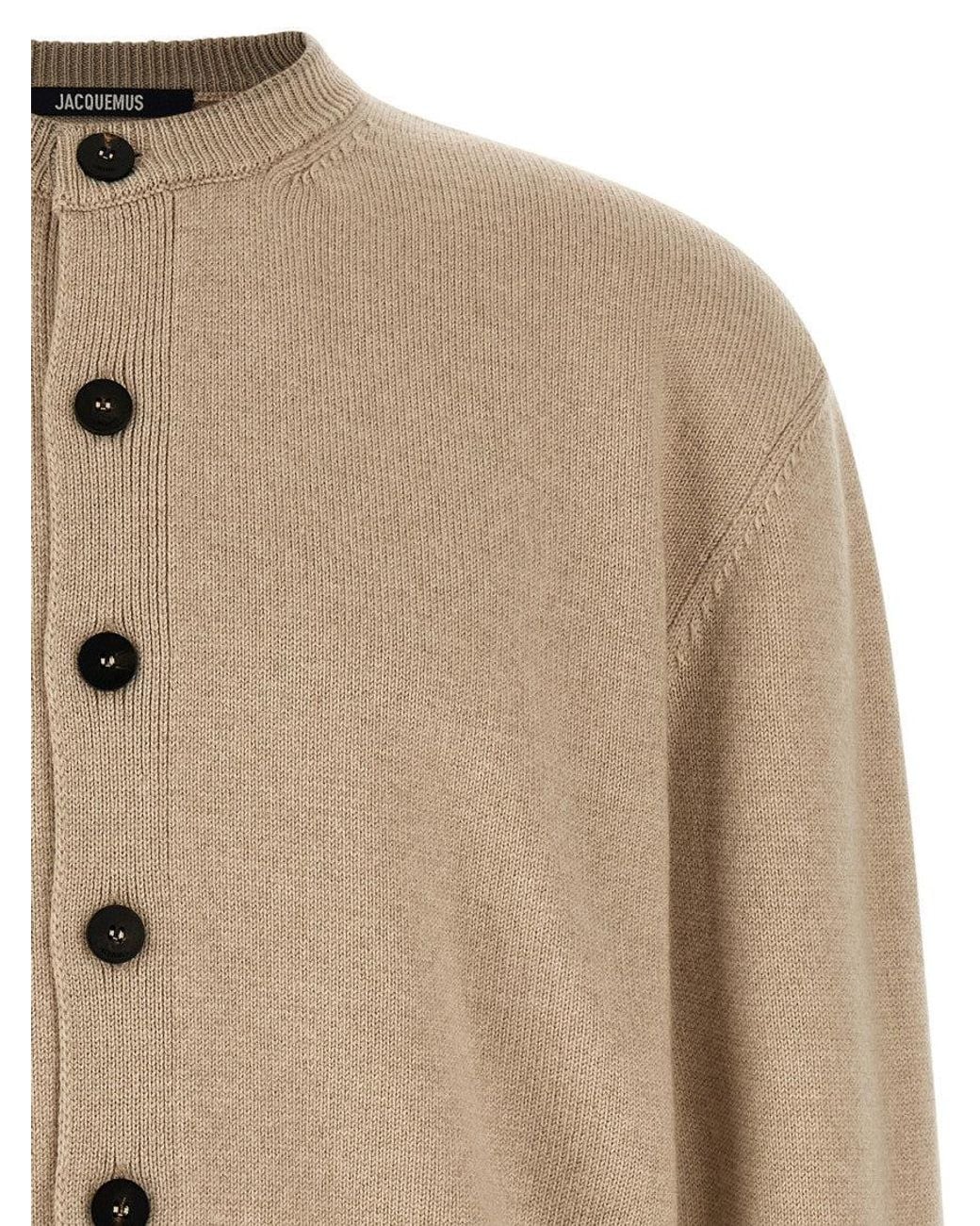 Jacquemus Natural Knitted Relaxed Cardigan for men
