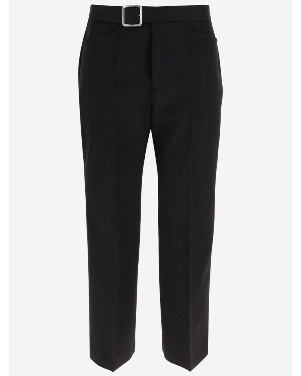 Jil Sander Black Wool Flared Pant