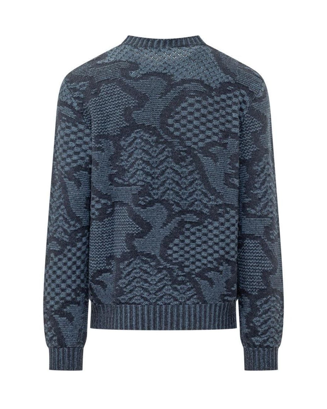Etro Blue Crew Neck Sweater for men