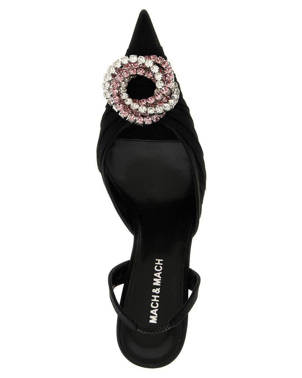 Mach & Mach Black Galaxy Slingback Heels