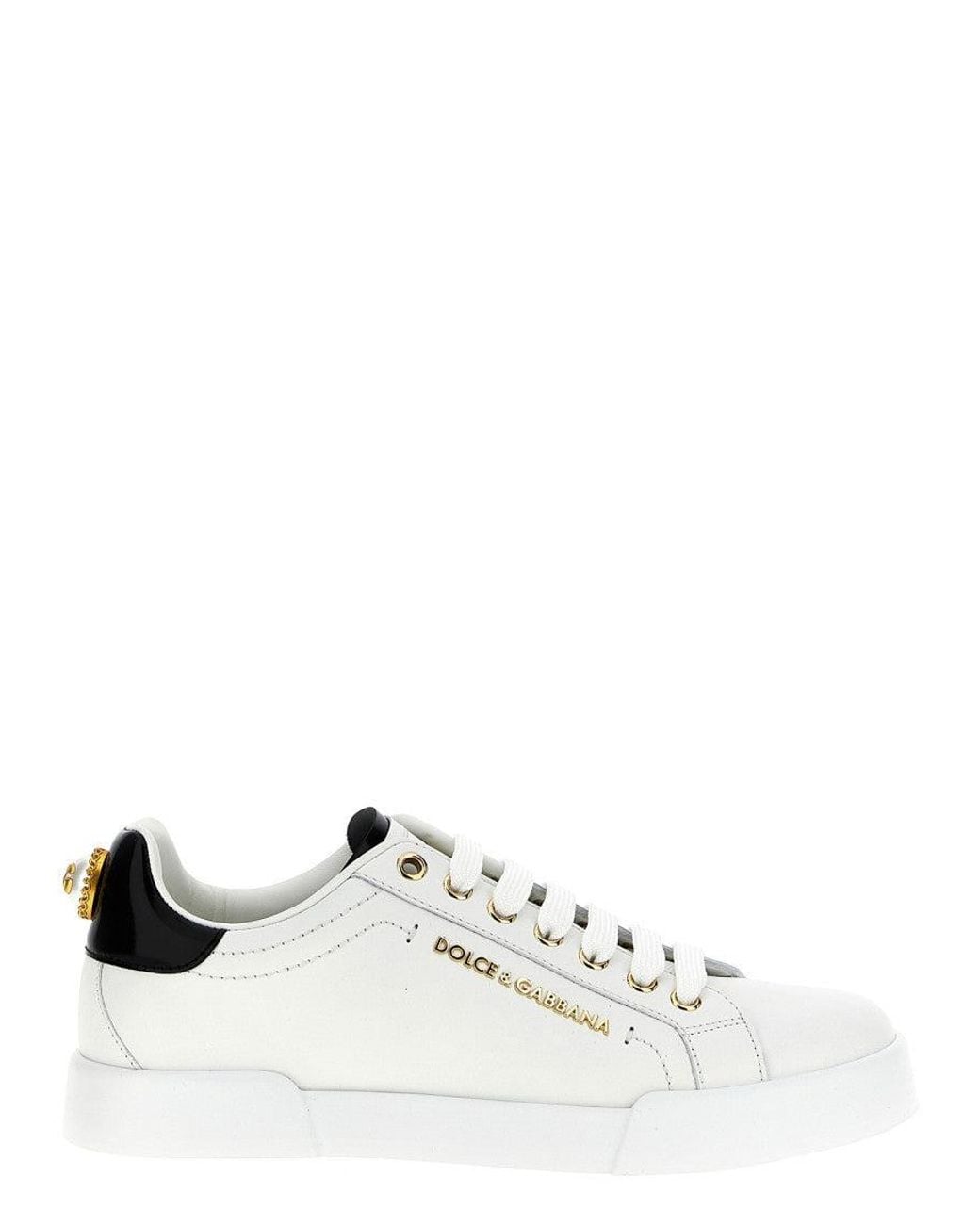 Dolce & Gabbana White Lace Up Sneakers