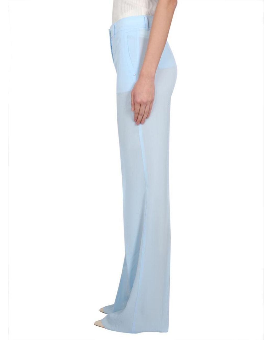 Max Mara Blue Straight Flat Front Pant