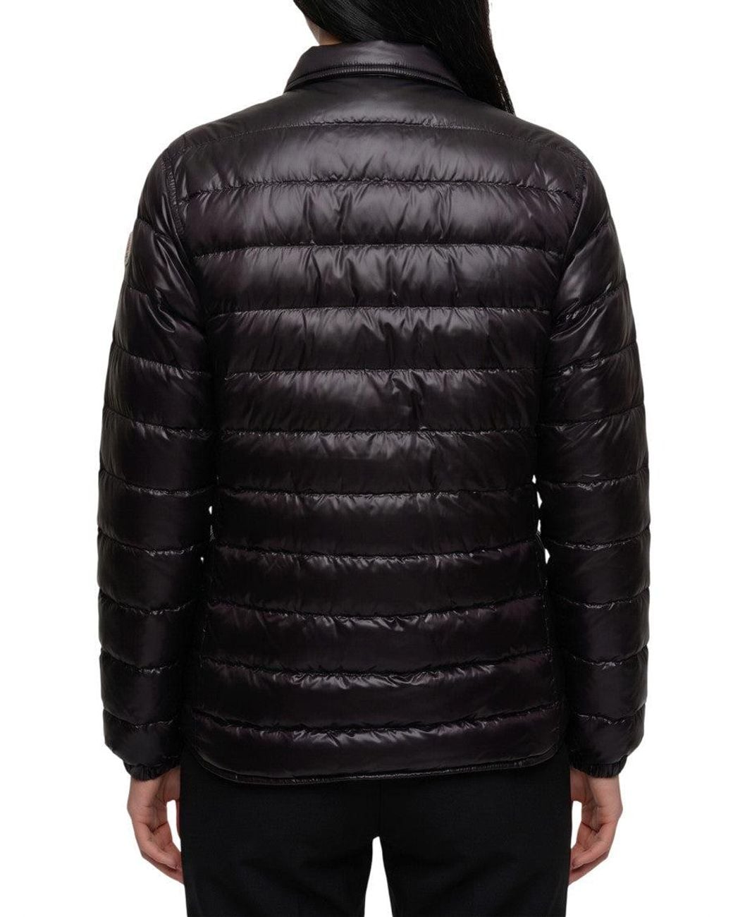Moncler Black Quilted Shirt Collar Jacket