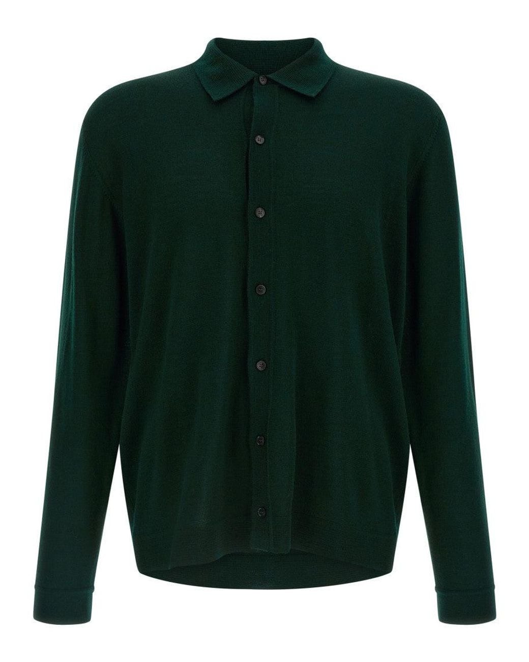 Roberto Collina Green Wool Cardigan for men