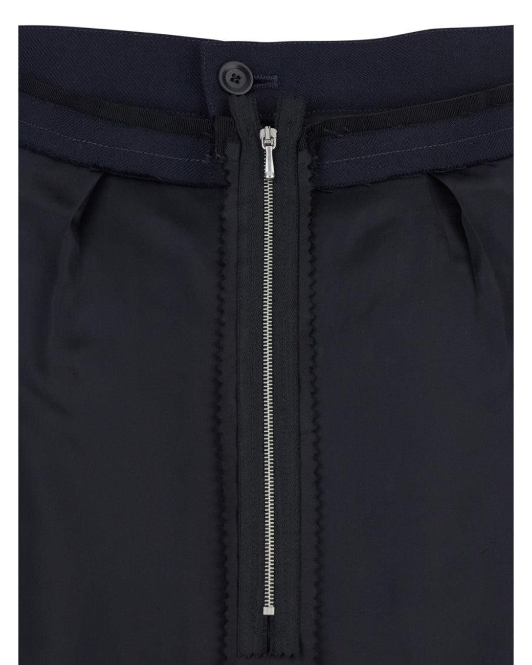 Maison Margiela Blue Solid Midi Skirt