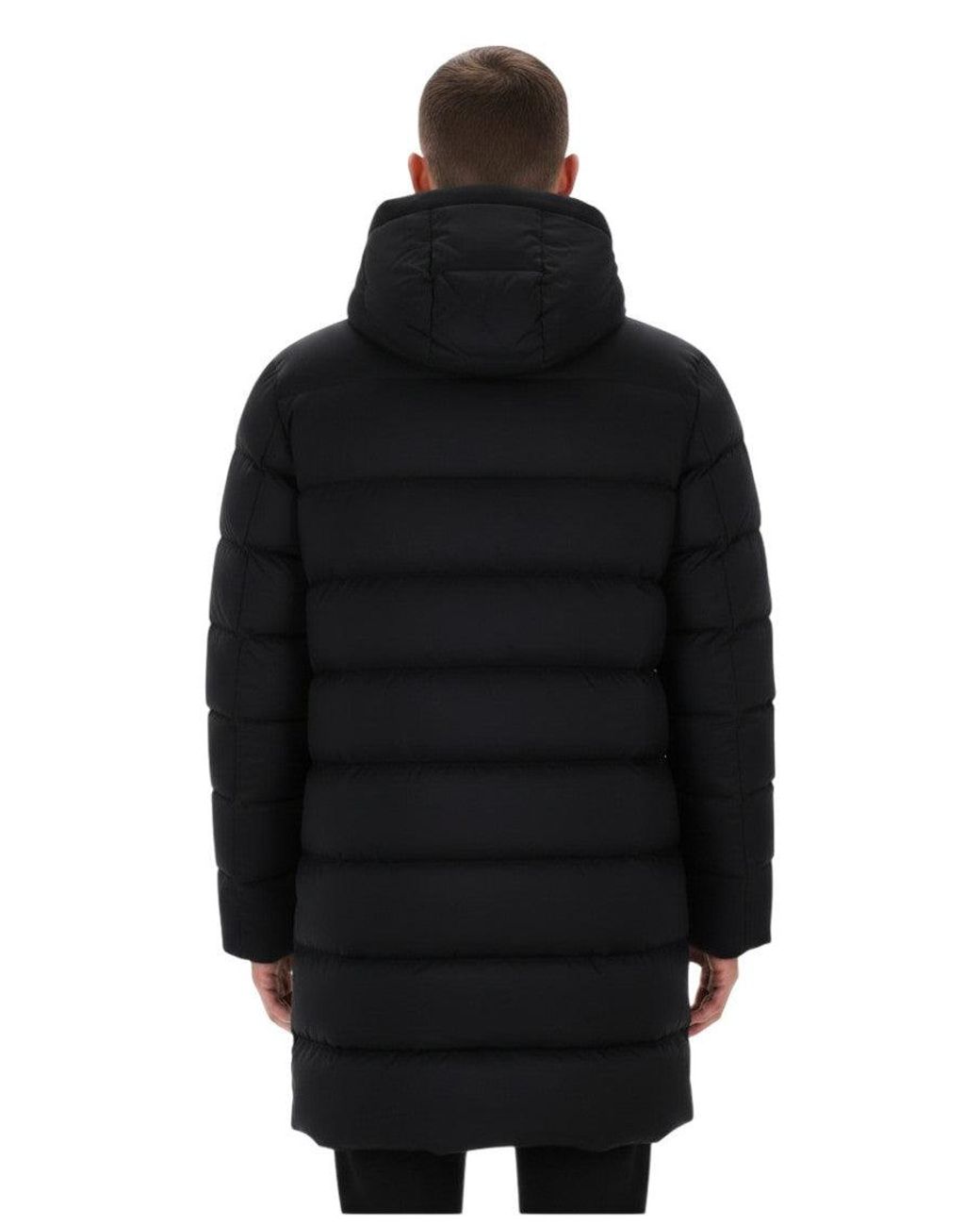Herno Black Hooded Down Jacket for men