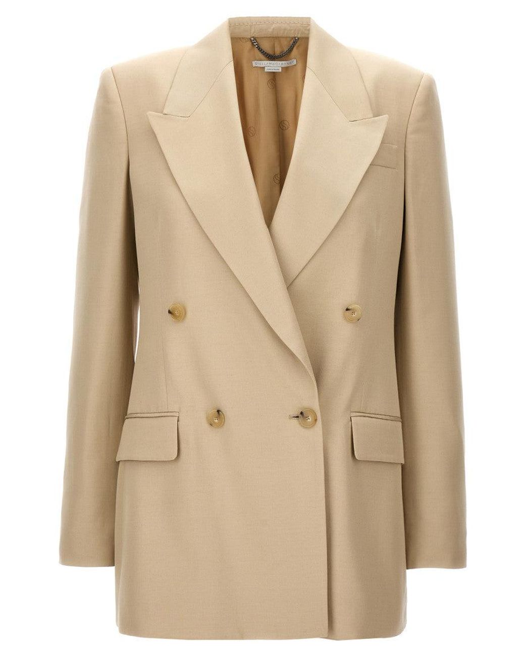 Stella McCartney Natural Double-Breasted Blazer