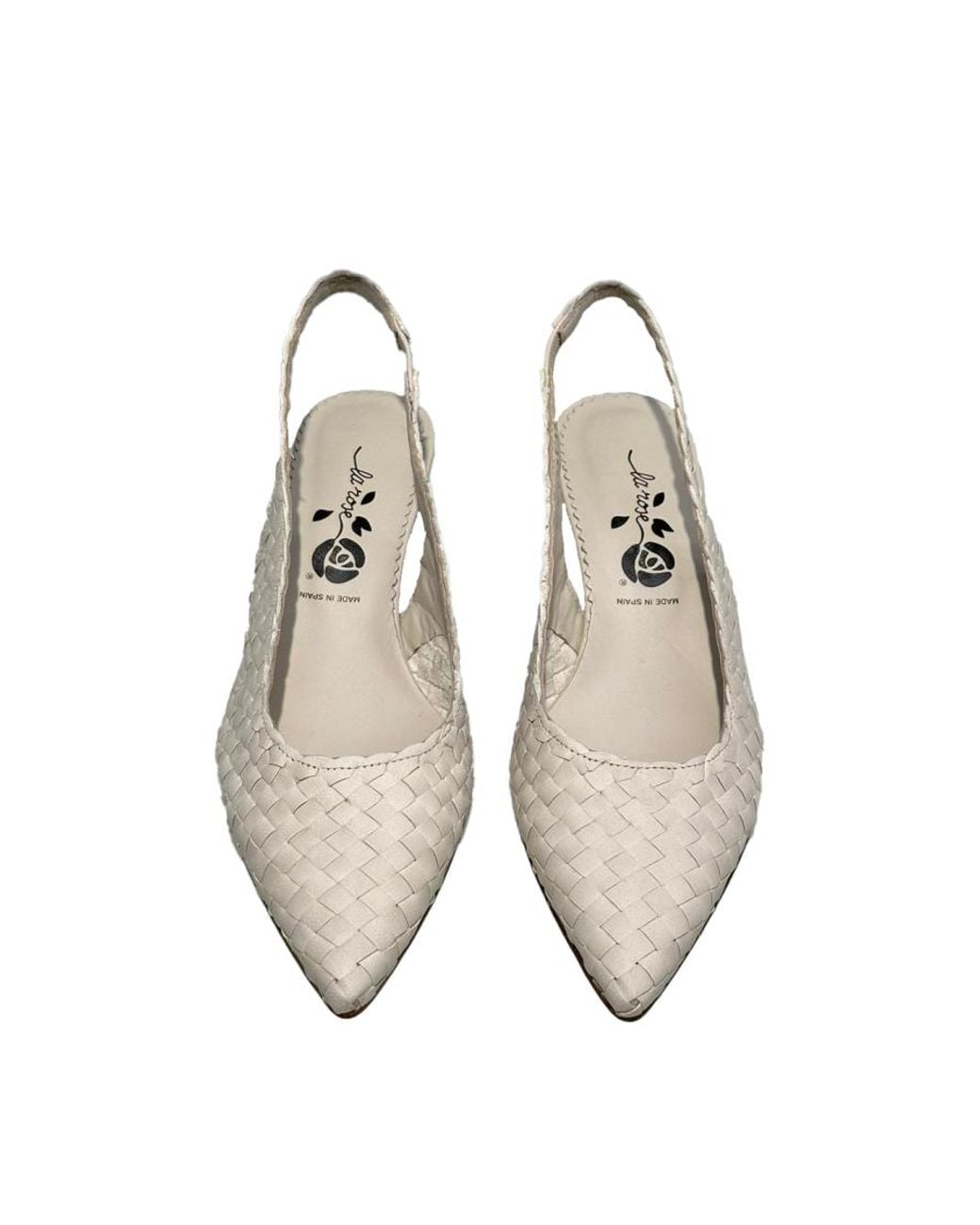 LA ROSE Metallic Slingback Pumps