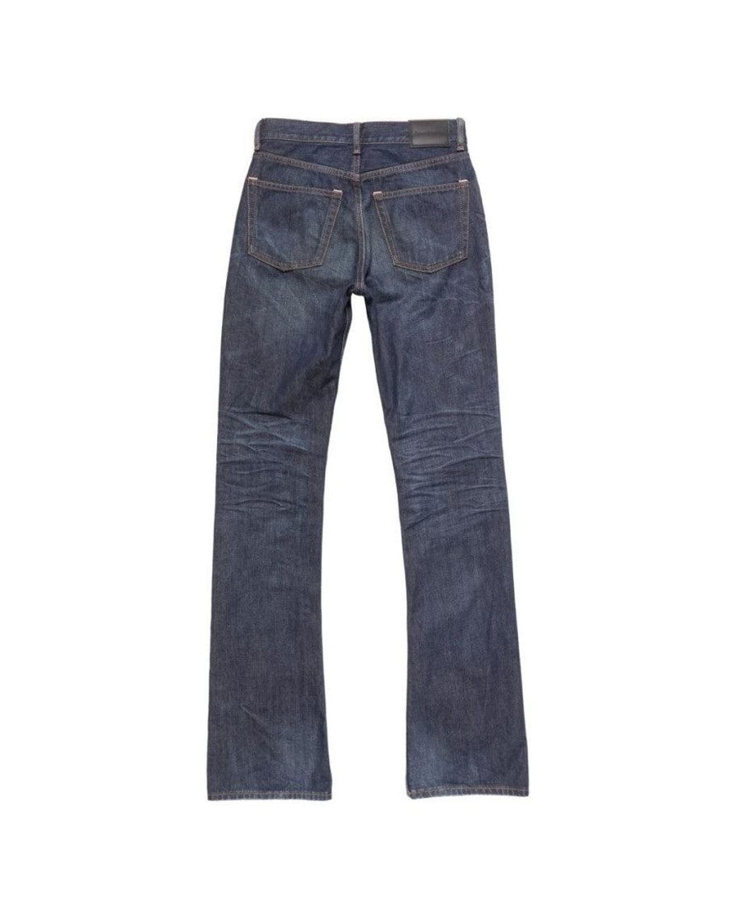 Acne Blue Straight Mid Rise Jeans