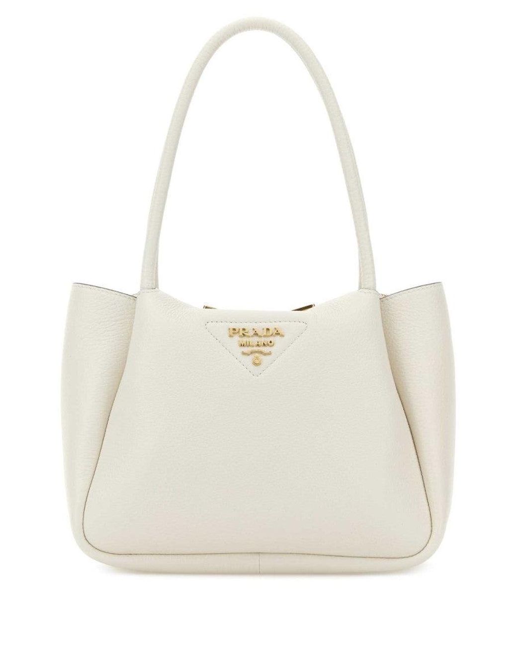 Prada White Logo Small Satchel