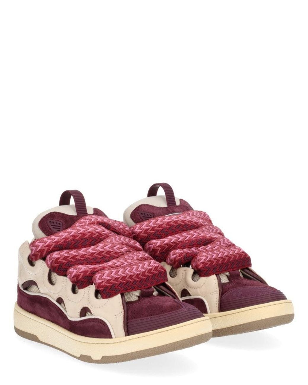 Lanvin Pink Woven Curb Sneakers for men