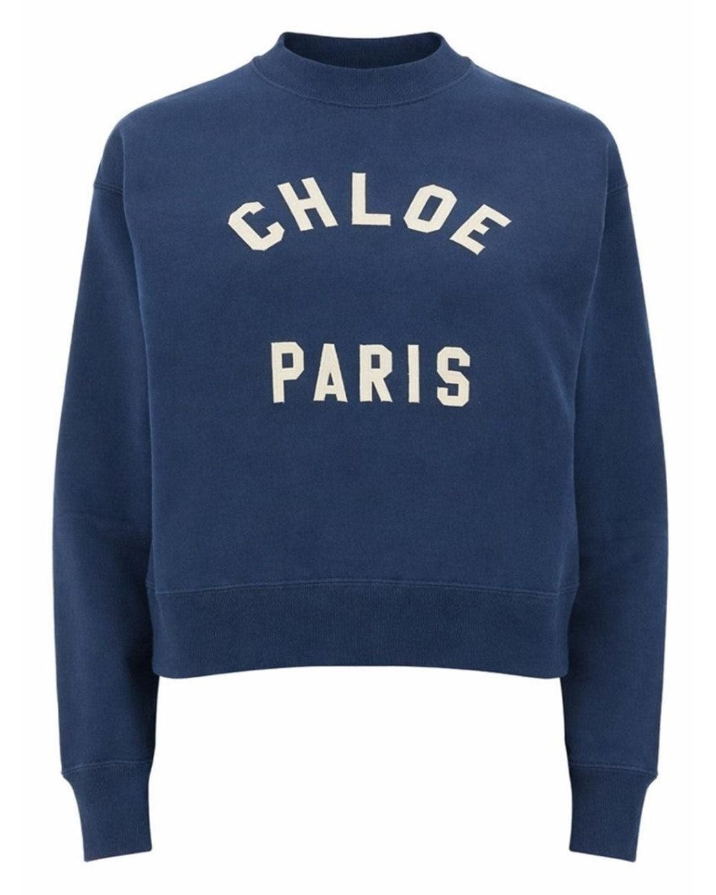 Chloé Blue Logo Crew Neck Sweatshirt