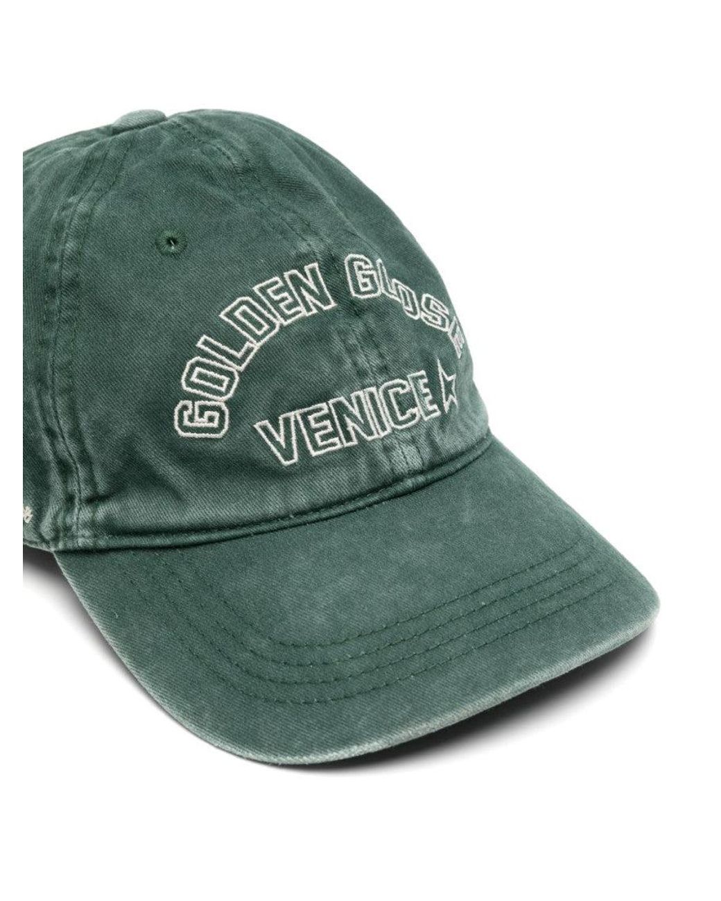 Golden Goose Deluxe Brand Green Venice Logo Baseball Hat for men
