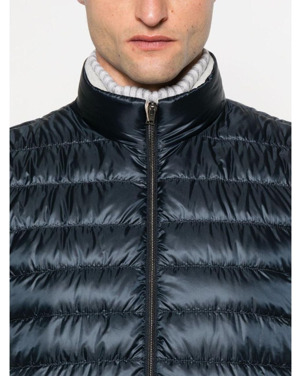 Herno Blue Nylon Vest for men