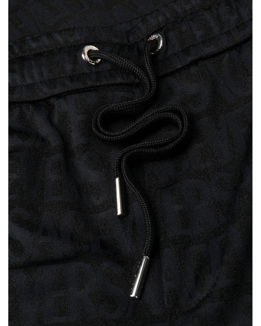 Versace Black Logo Pattern Joggers for men