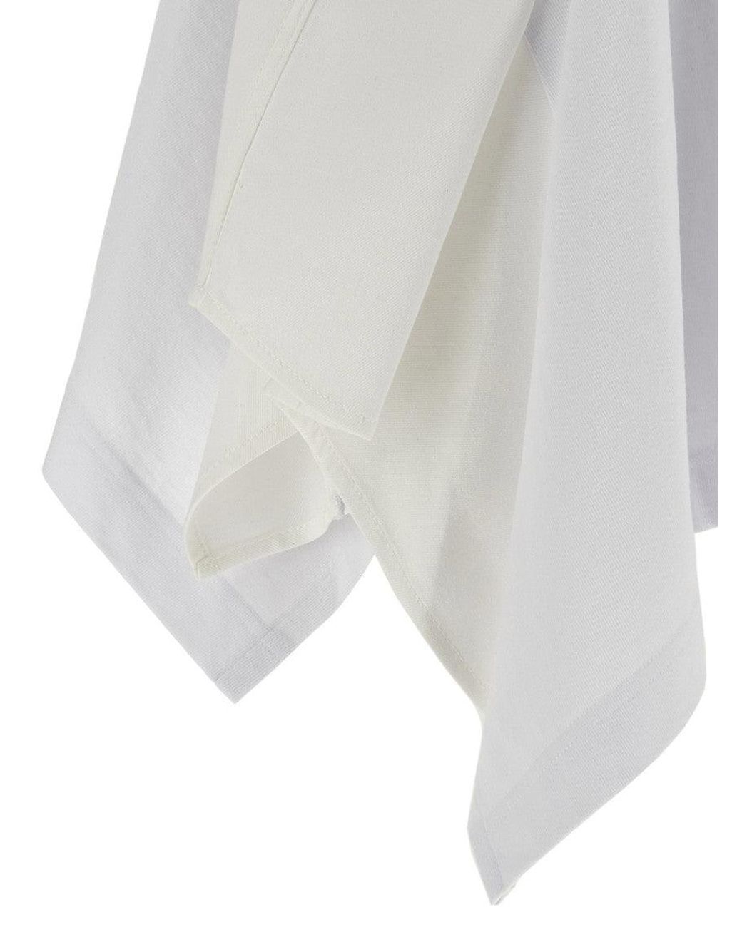 Sacai White Light Weight Denim X Cotton Jersey T-Shirt