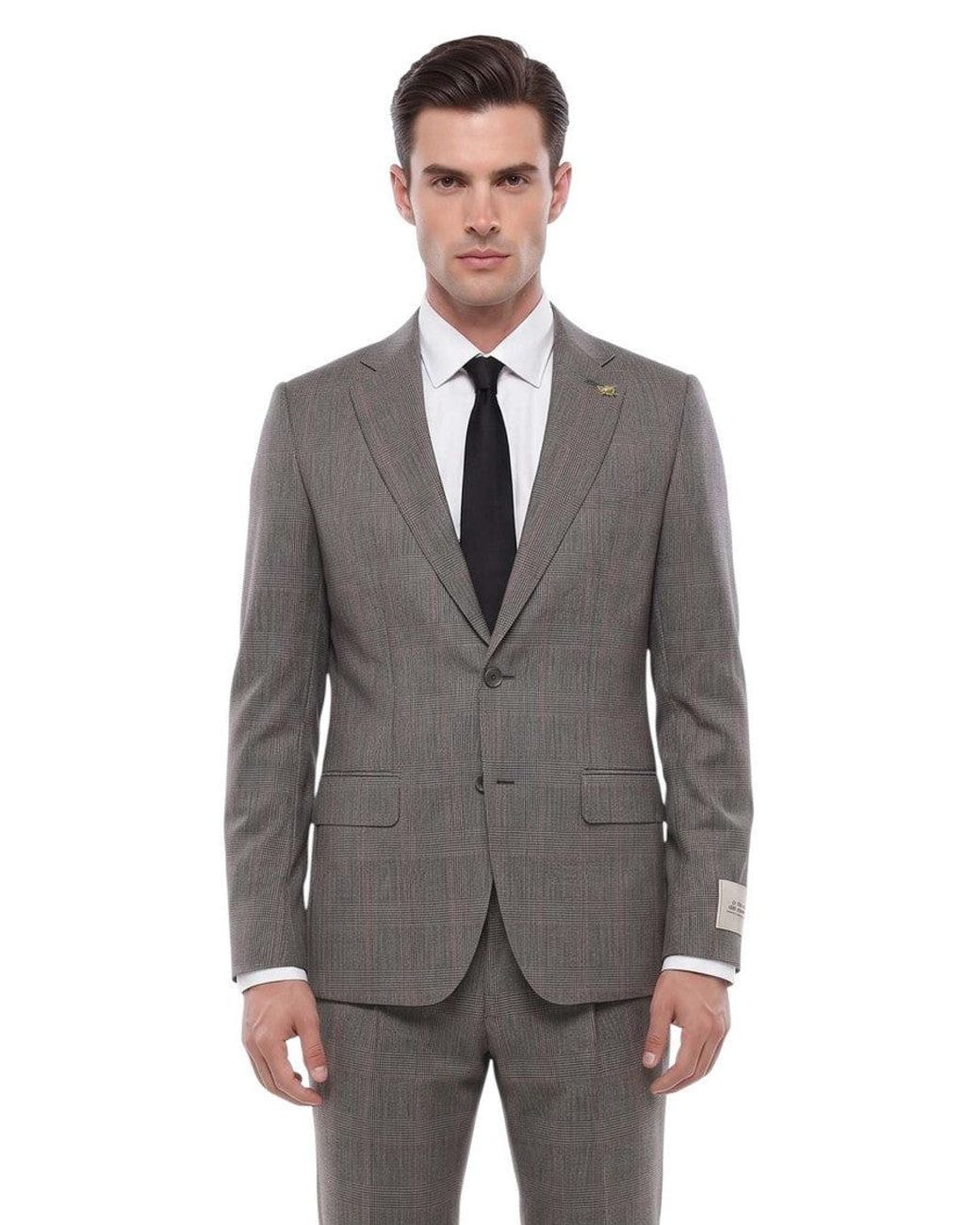 Corneliani Gray Notched Lapel Suit for men