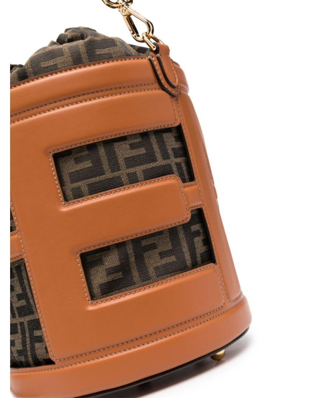 【送料&関税込】Fendi Ff Bucket Bag Fendi Ff-Pattern Cut-Out Bucket Bag in Orange | Lyst