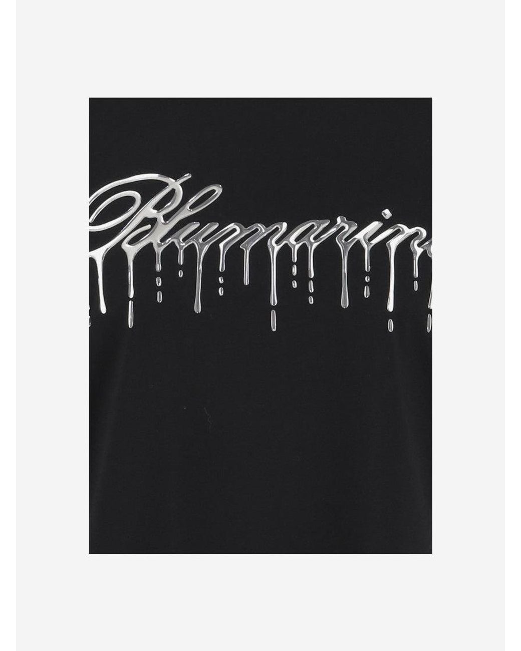 Blumarine Black Cotton T-Shirt With Cast-Effect Logo