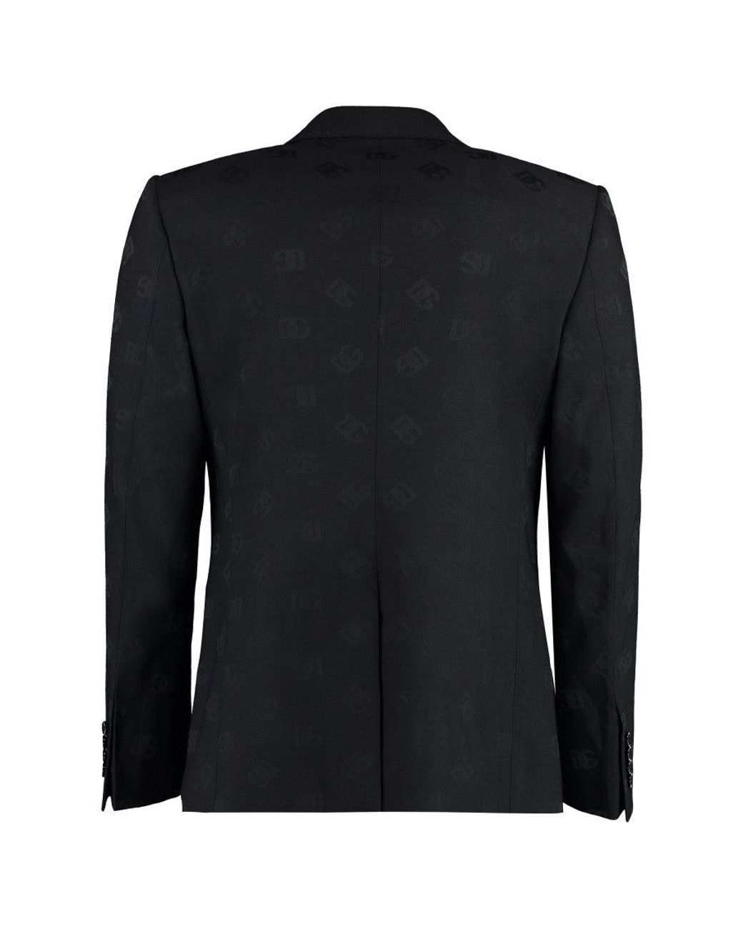 Dolce & Gabbana Black Peaked Lapel Blazer for men
