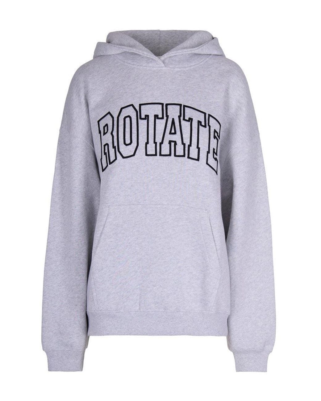 ROTATE BIRGER CHRISTENSEN Gray Light Melange Heavy Sweat Hoodie