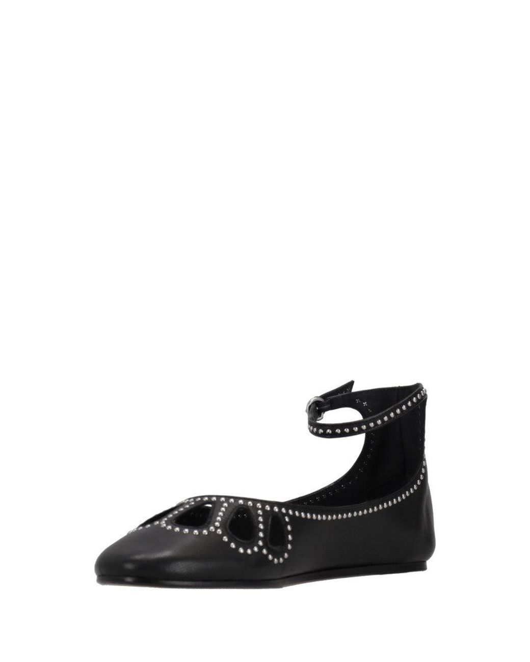 Isabel Marant Black Ankle Strap Ballet Flats