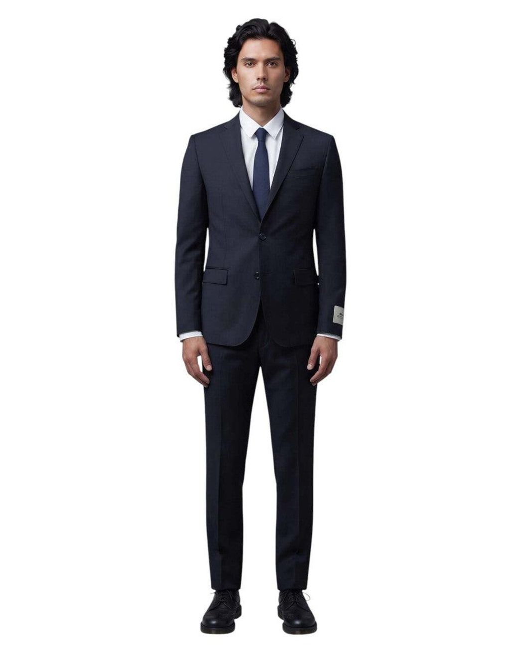Corneliani Blue Dark Notched Lapel Suit for men