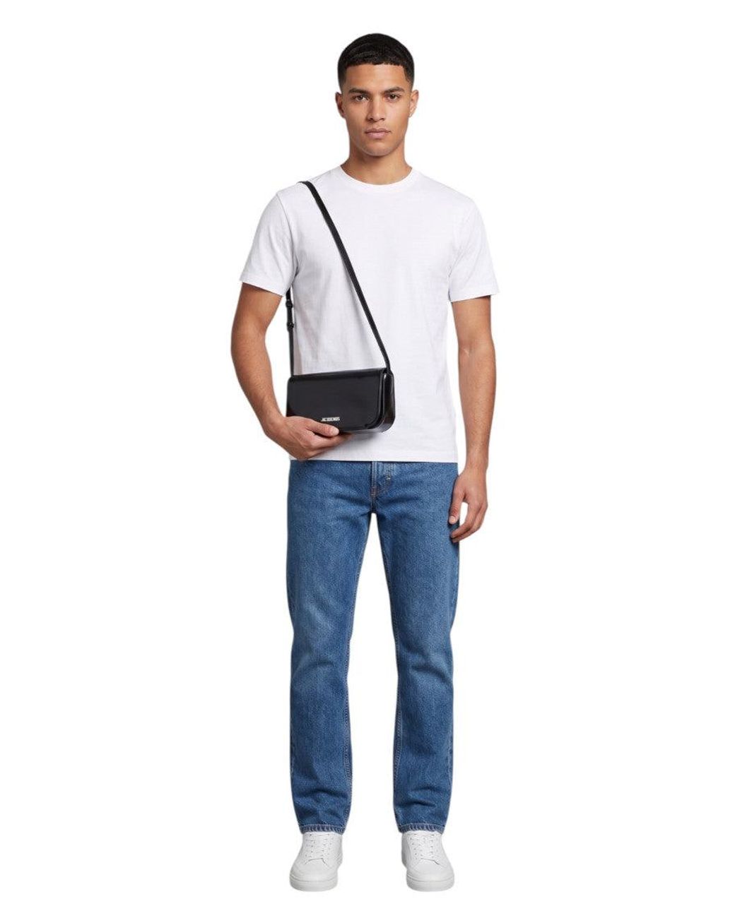 Jacquemus Black Shoulder Bag 'Curvo' for men