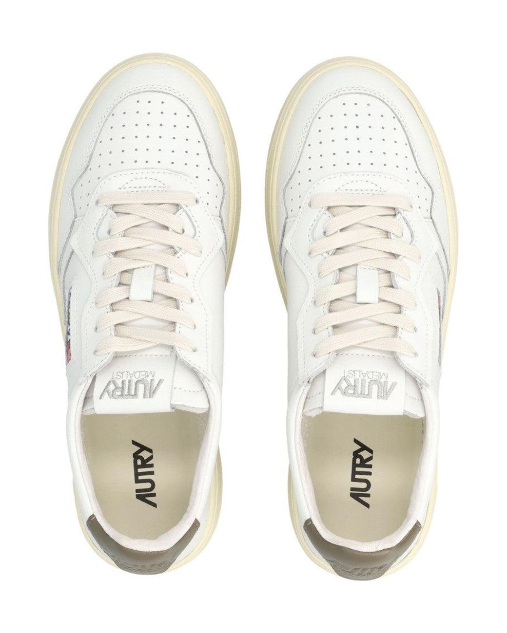 Autry White Solid Medalist Sneakers for men