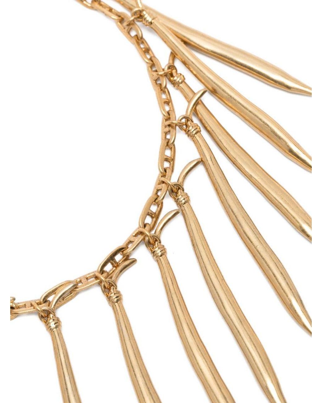 Jacquemus Metallic Golden Bean Charms Necklace