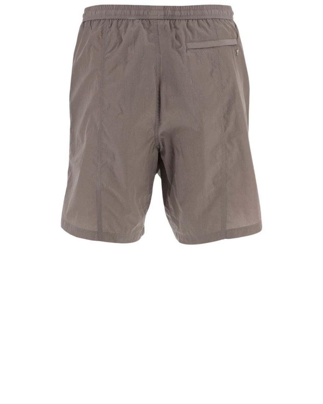 AMI Gray Solid Swim Shorts for men