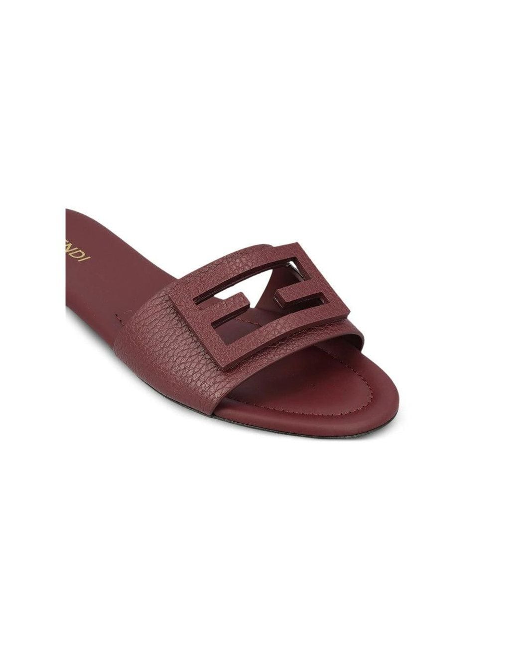 Fendi Brown Textured Baguette Sandals