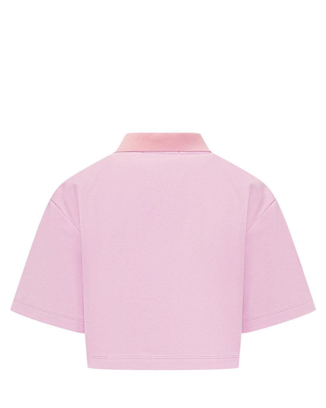 MSGM Pink Logo Shirt Collar Polo