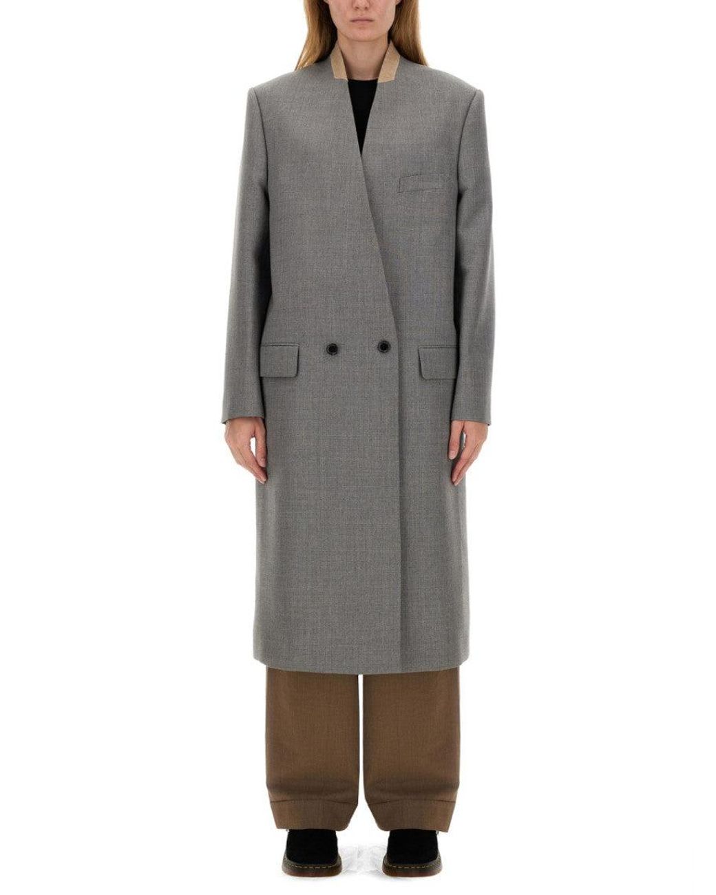 Moschino Gray Tailored Wool Coat