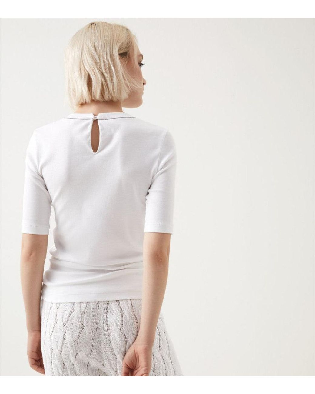 Brunello Cucinelli White Cotton T-Shirt
