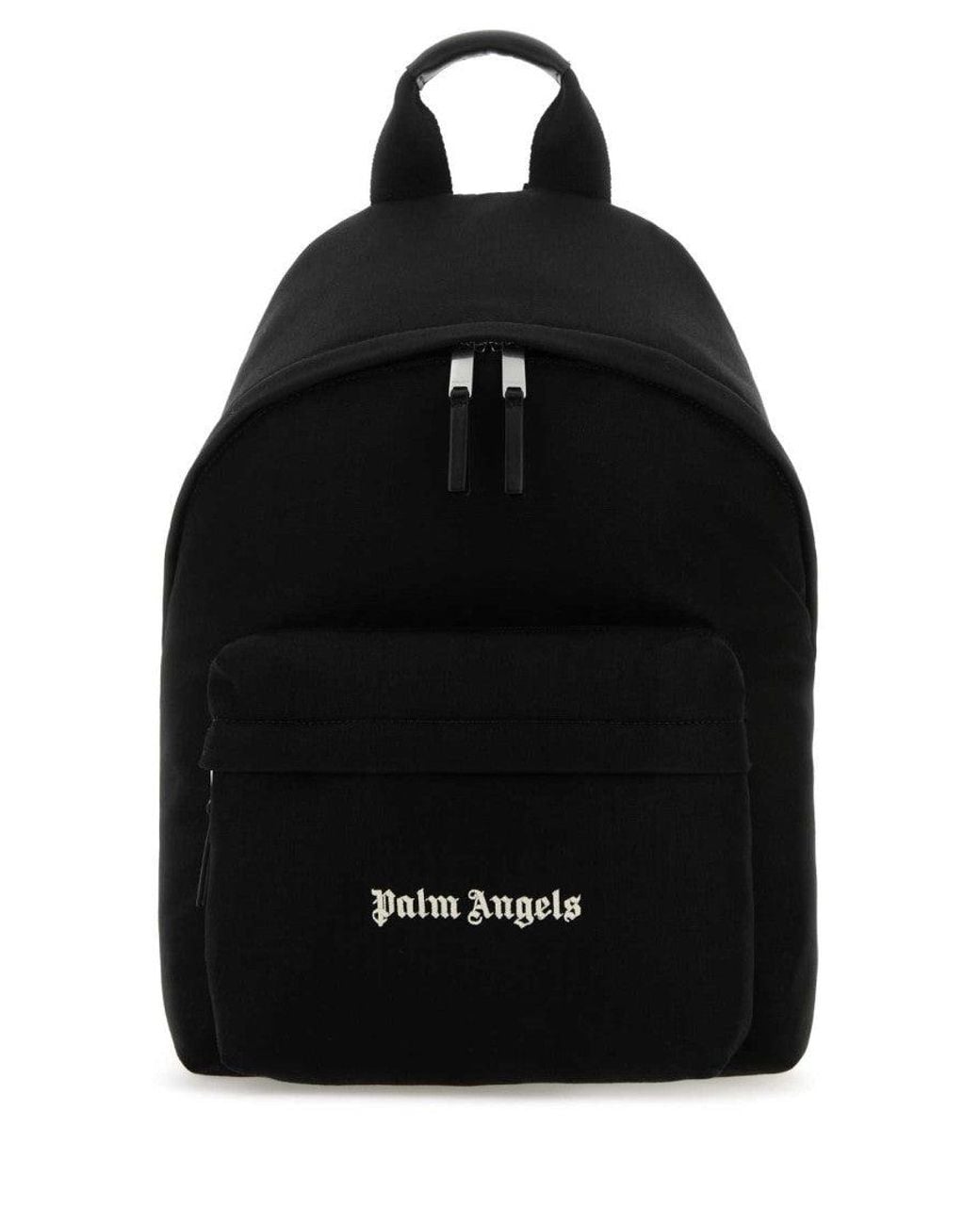 Palm Angels Black Logo-Print Backpack for men