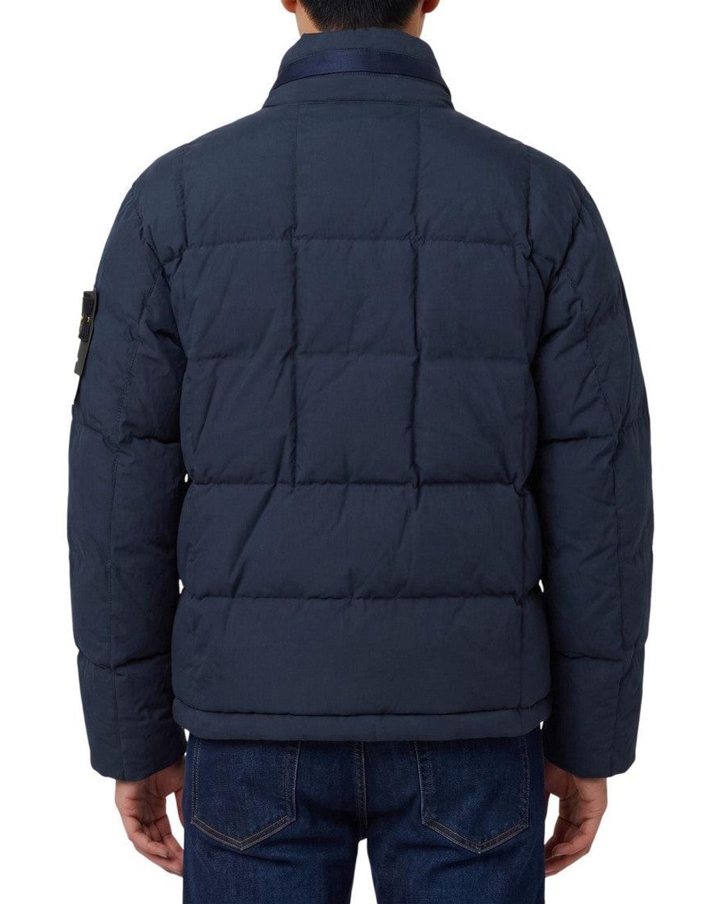 Stone Island Blue Quilted Jacket for men