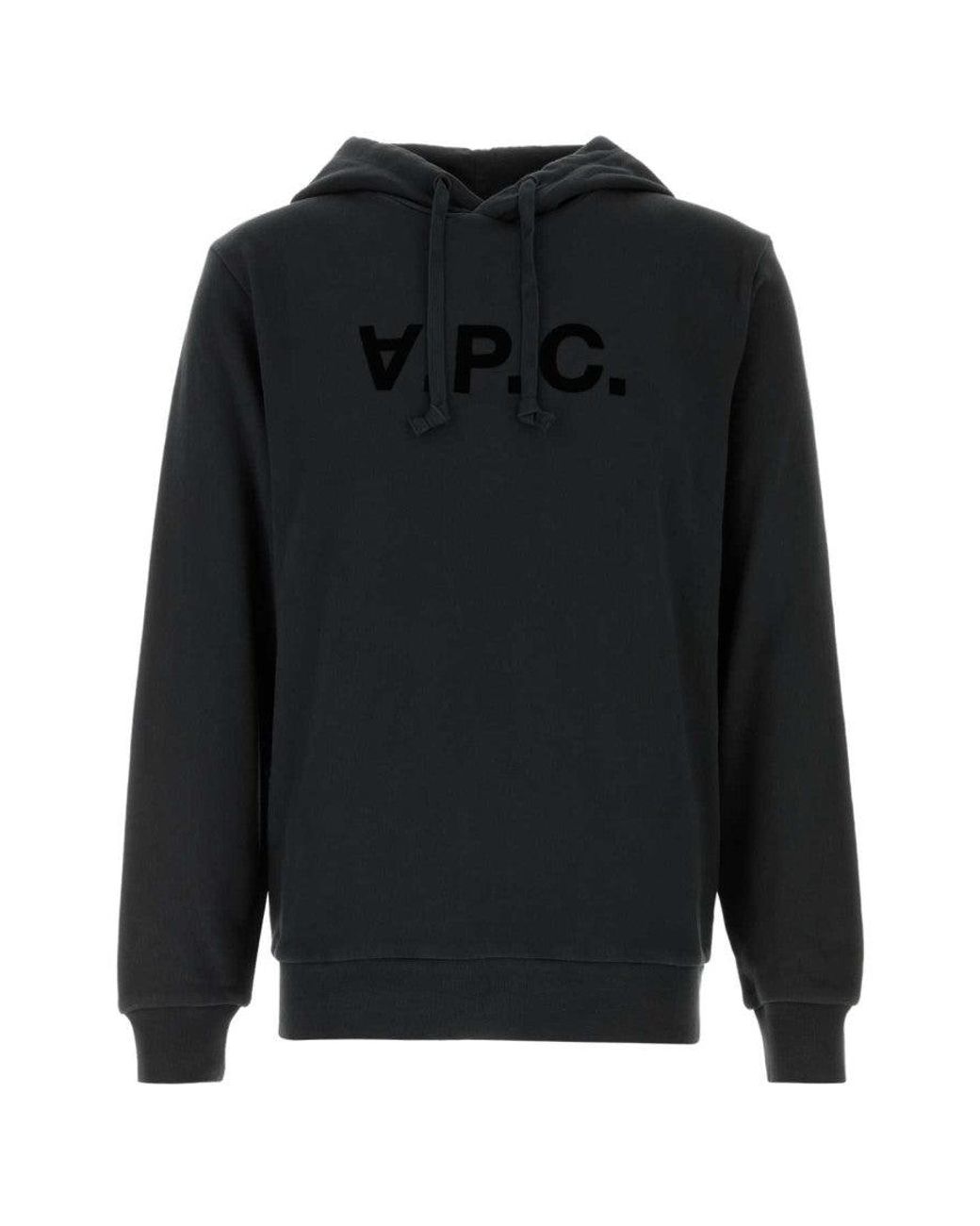 A.P.C. Black Logo Regular Hoodie for men