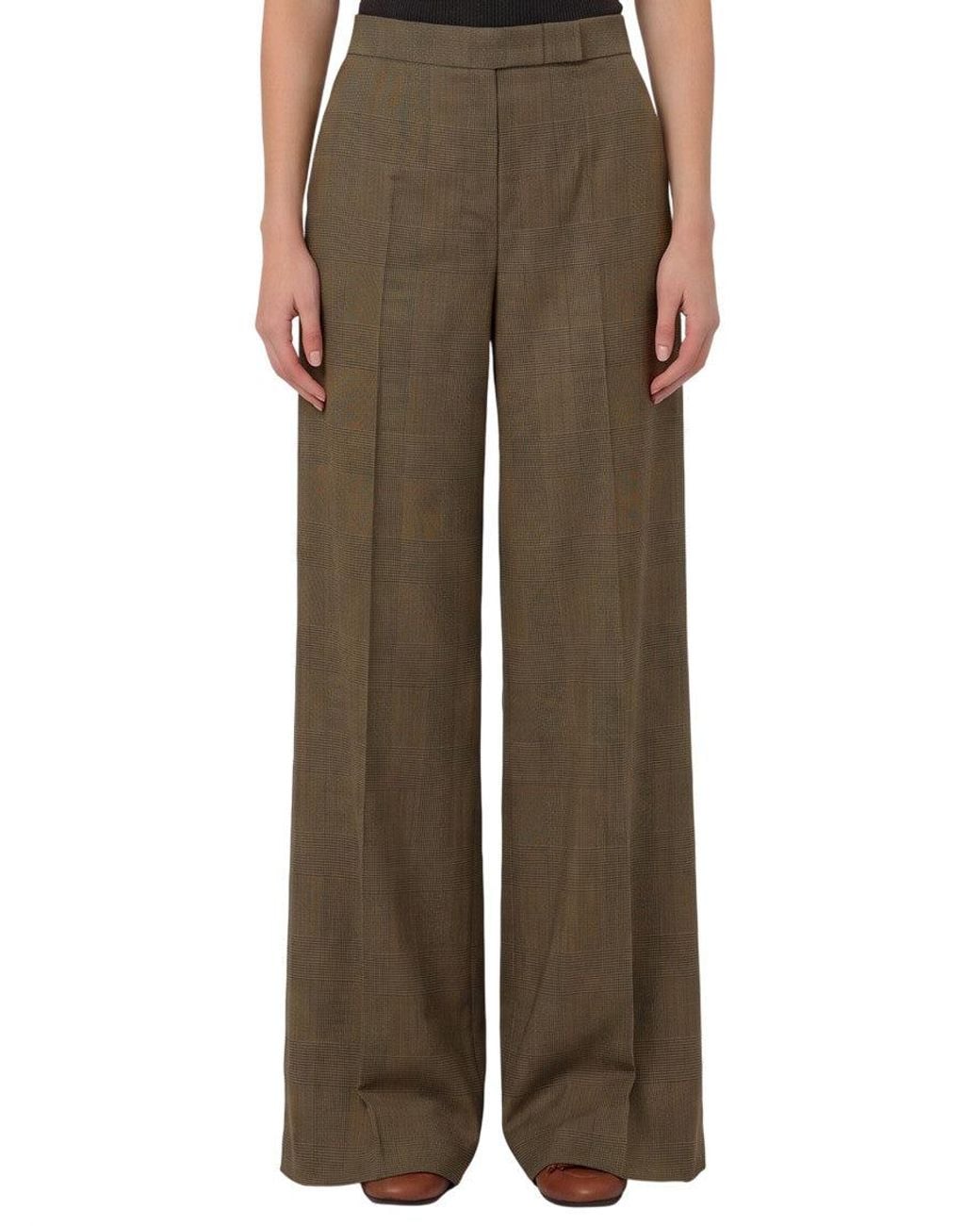 Max Mara Brown Regular Flared Pant