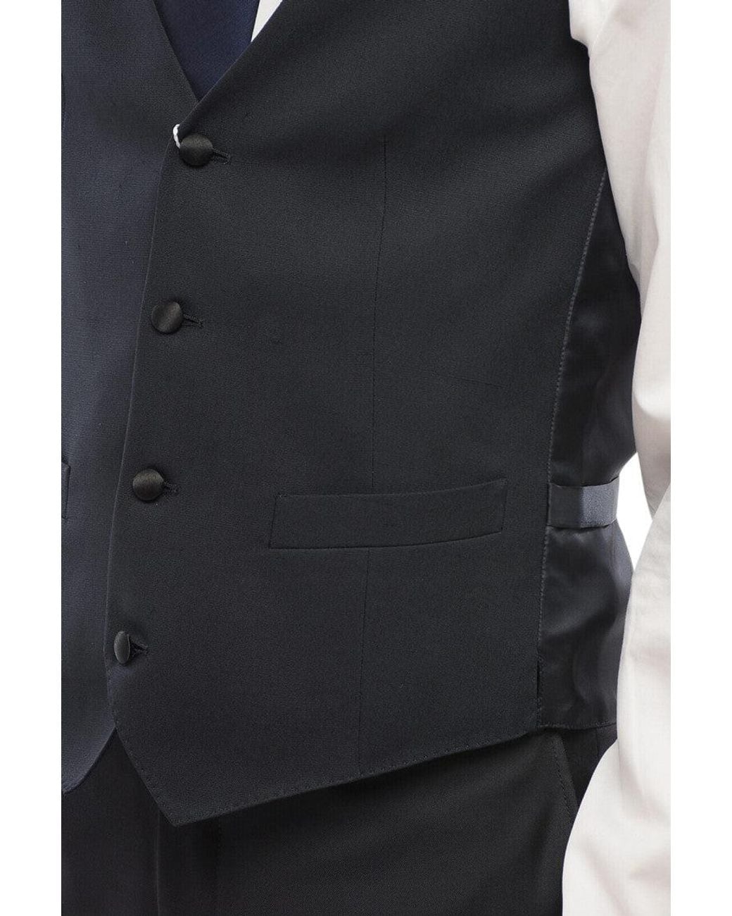 Corneliani Black Four Button Waistcoat for men