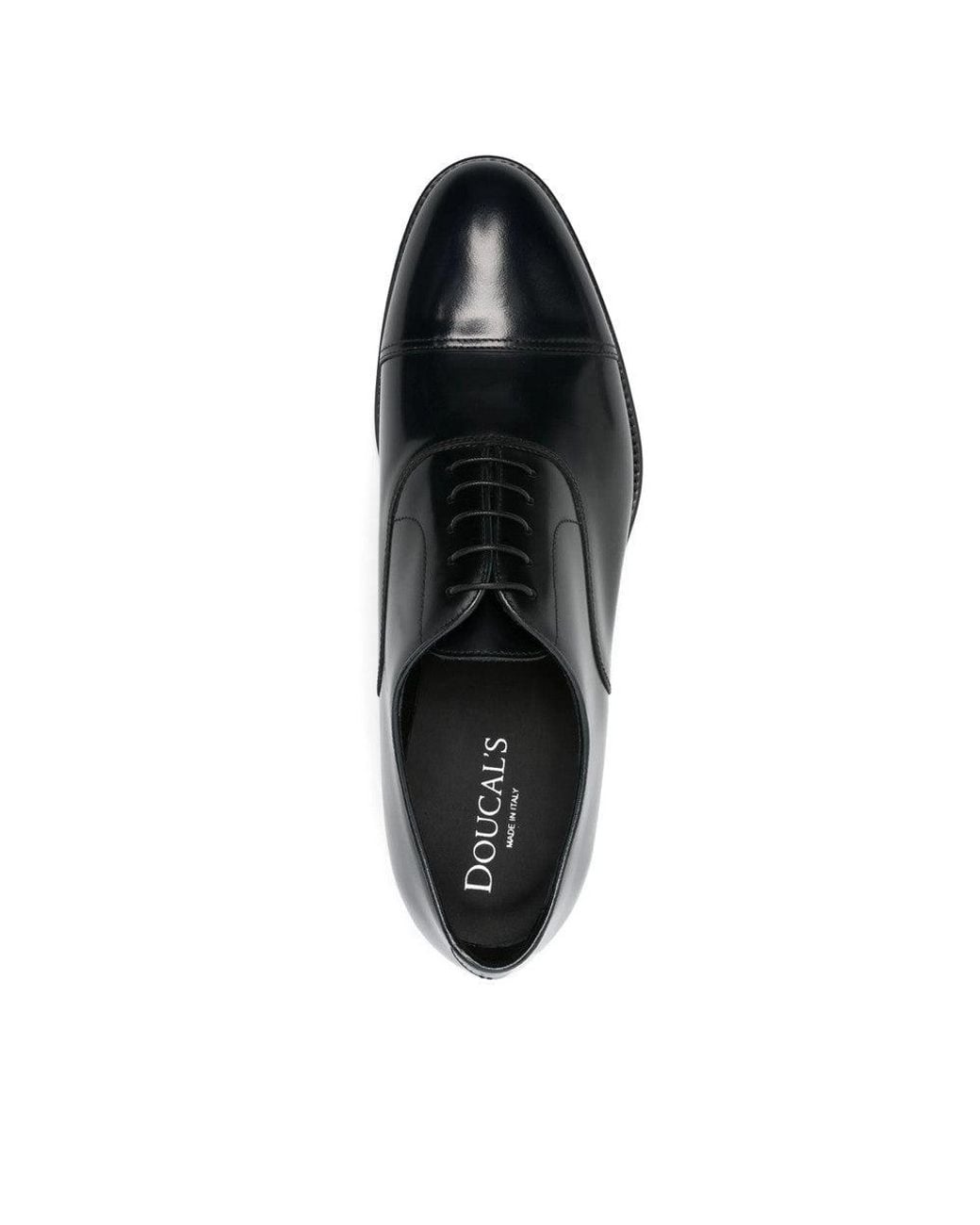 Doucal's Black Leather Lace Up Shoes for men